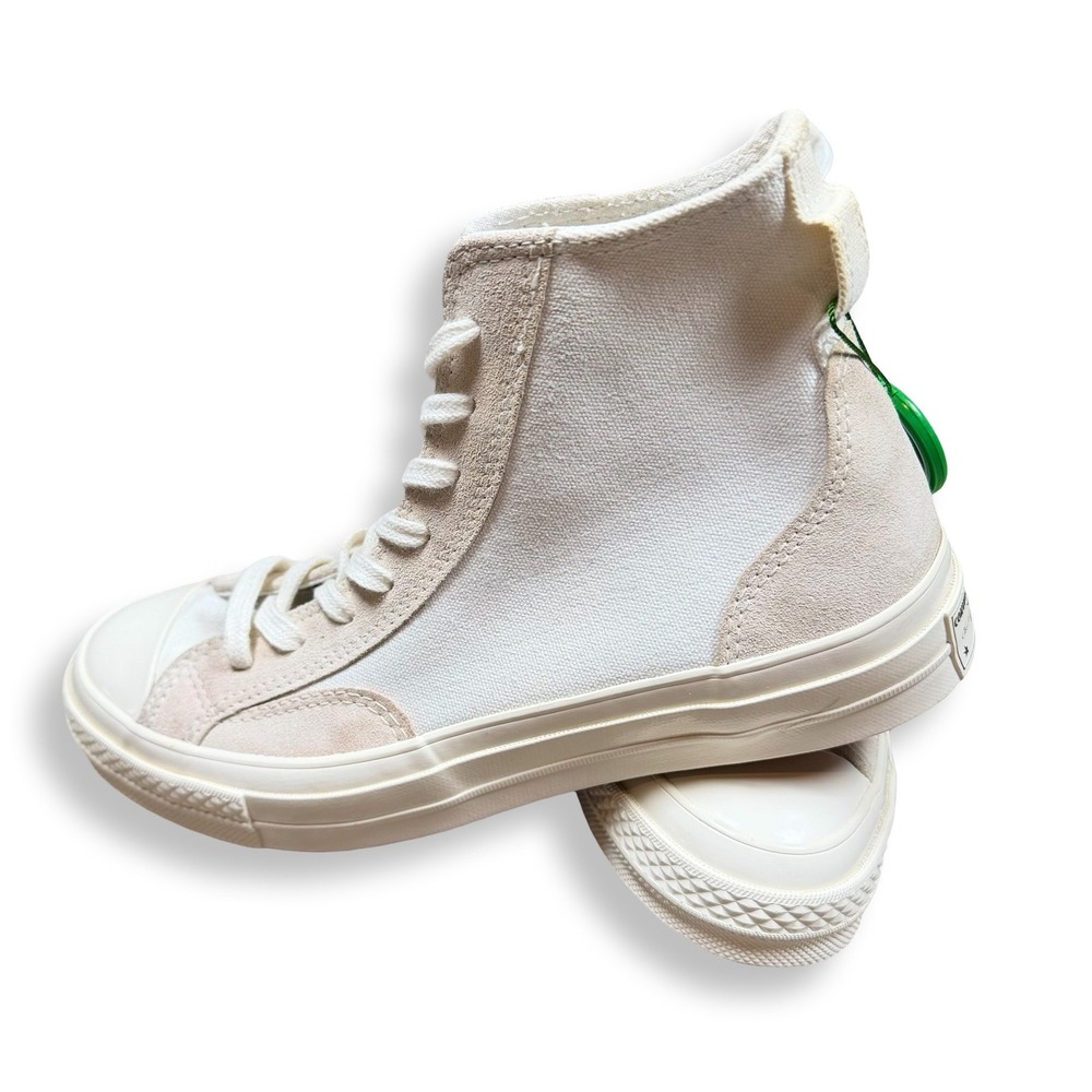 Converse Chuck 70 Hi Mixed Material Suede Canvas Egret White Womens 8.5 Mens 6.5 - Picture 5 of 12
